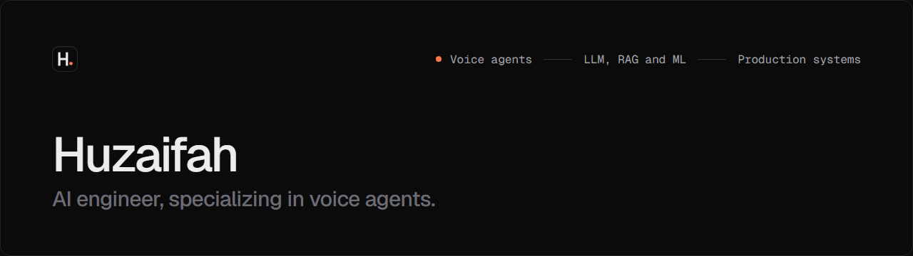 Huzaifah, AI engineer specializing in voice agents