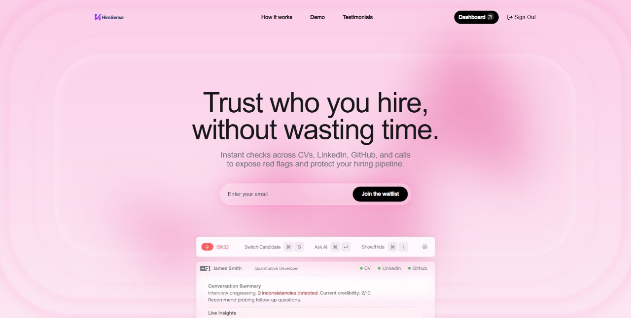 HireSense screenshot