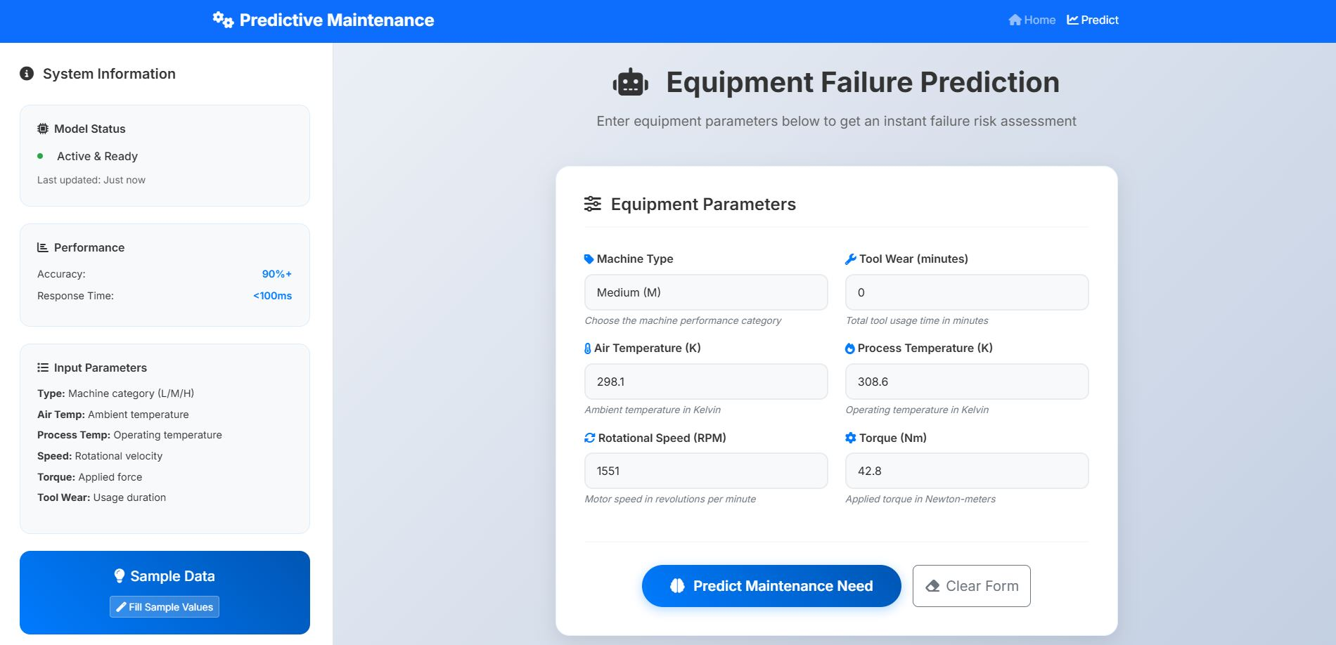 Predictive Maintenance screenshot